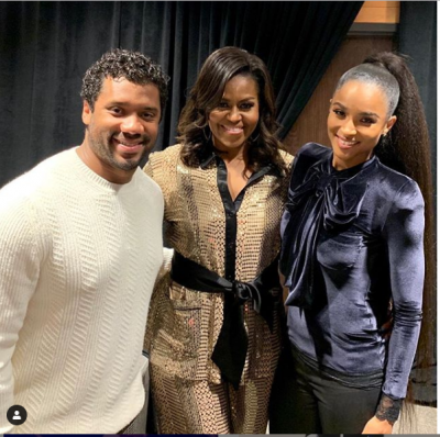 Ciara And Husband Russell Wilson Pose With Michelle Obama (Photo)