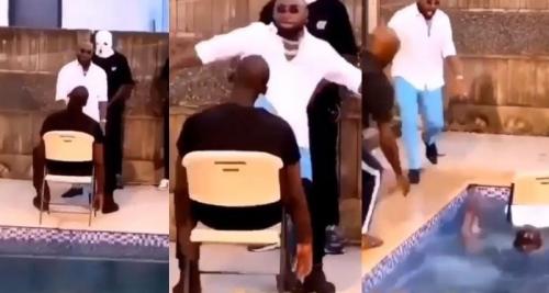 Davido Was Shocked As The Man he Kicked Nearly Drown (Video)