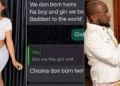 Chats leak as Davido and Chioma allegedly welcome twins