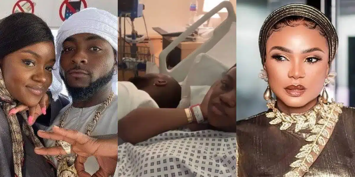 “Congratulations, Chef Chi” – Iyabo Ojo shares video of Davido, Chioma on hospital bed as they welcome twins