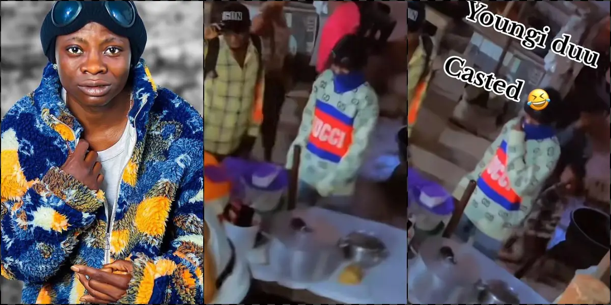 “He get fame but no money” – Reactions as Portable’s ex-signee, Yung Duu spotted buying N700 food at Mama Put