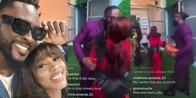 Moment Mercy Eke runs away as she’s captured on camera trying to kiss Pere