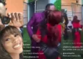 Moment Mercy Eke runs away as she’s captured on camera trying to kiss Pere