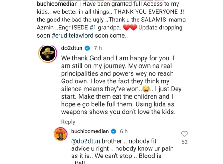 “I have been granted full access to my kids” – Buchi announces, thanks his in-laws