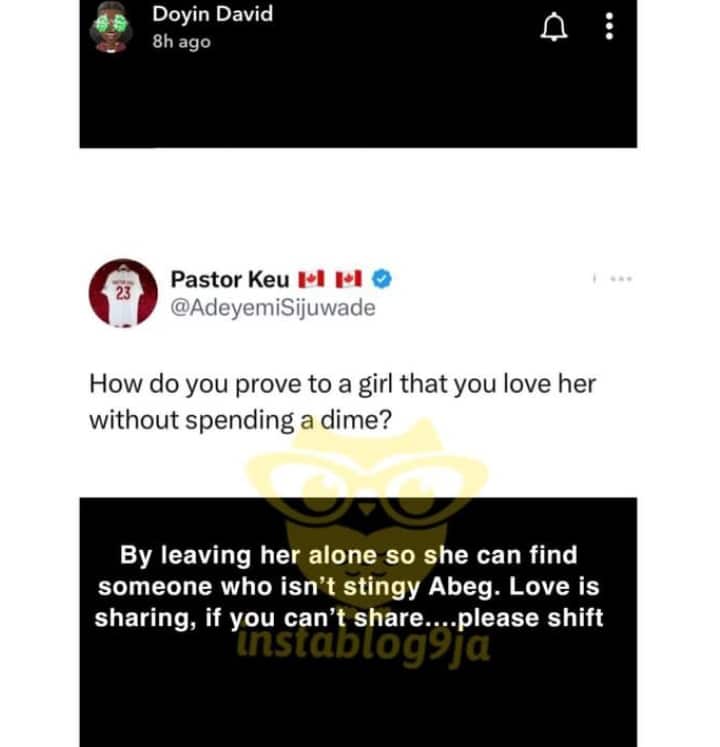 “She has a point” – Reactions as Doyin teaches men how to prove to girls that they love them without spending a dime