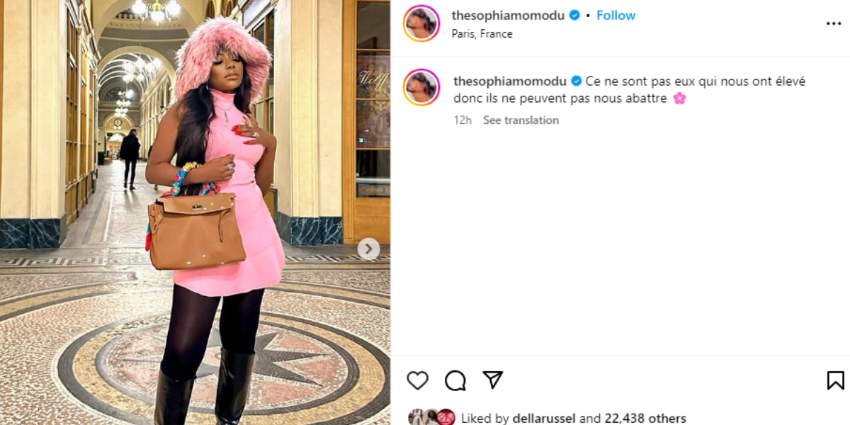 Few hours after Chioma and Davido returned to Nigeria, Sophia Momodu shares cryptic message