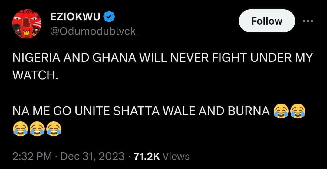 “Nigeria and Ghana will never fight” – Odumodublvck vows to end rift between Burna Boy and Shatta Wale