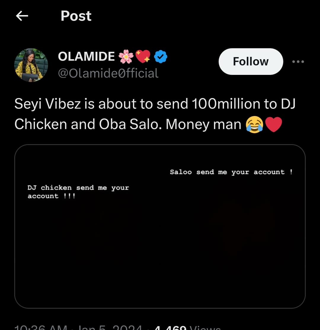 “Send me your account” – Seyi Vibez allegedly set to gift TikTokers, DJ Chicken, and ₦50 million each