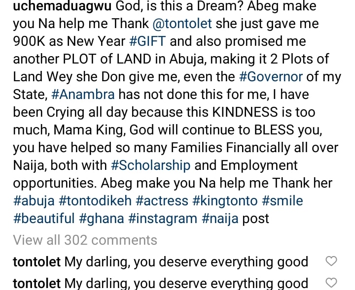 Uche Maduagwu overjoyed as Tonto Dikeh allegedly promises to give him plot of land after sending him N900K