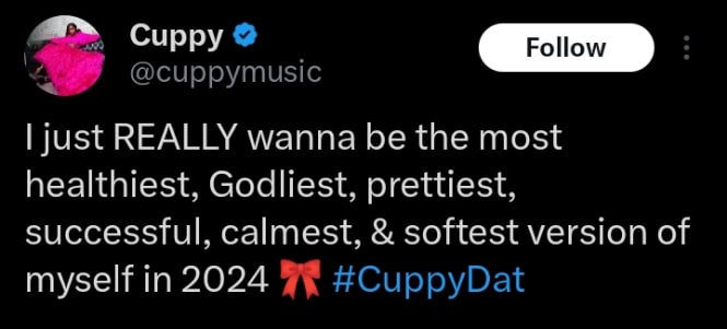 DJ Cuppy ideal selves for 2024