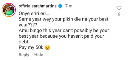 “The year your son died is your best year? please pay my N50K” – Sarah Martins drags Yul Edochie