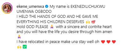 “I held the hands of God and he gave me everything his children deserves” – Ekene Umenwa rejoices as she relocates to UK